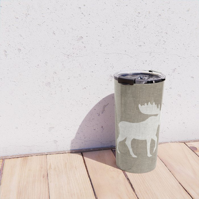 White Moose Silhouette Travel Mug Gallery Image 4
