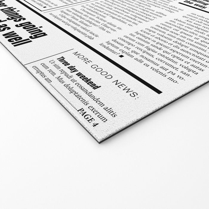 The Good Times Vol. 1, No. 1 / Newspaper with only good news Welcome Mat Gallery Image 2