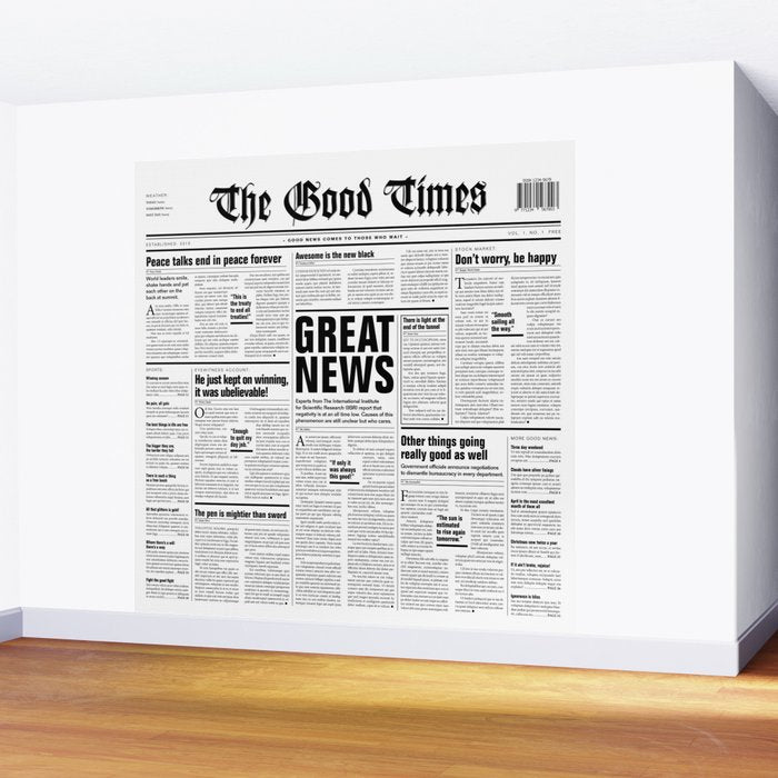 The Good Times Vol. 1, No. 1 / Newspaper with only good news Wall Mural Gallery Image 2