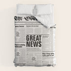 The Good Times Vol. 1, No. 1 / Newspaper with only good news Duvet Cover Gallery Image 6