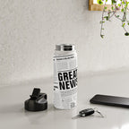 The Good Times Vol. 1, No. 1 / Newspaper with only good news Water Bottle Gallery Image 4