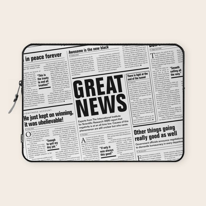 The Good Times Vol. 1, No. 1 / Newspaper with only good news Laptop Sleeve Gallery Image 1