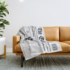 The Good Times Vol. 1, No. 1 / Newspaper with only good news Throw Blanket Gallery Image 1