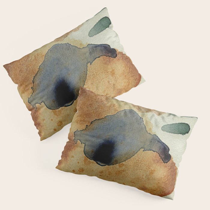 Equanimity contemporary abstract nature watercolor painting Pillow Sham