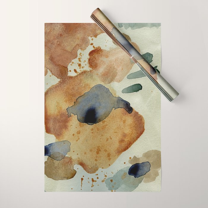 Equanimity contemporary abstract nature watercolor painting Wrapping Paper Gallery Image 1