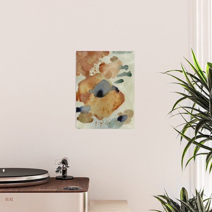 Equanimity contemporary abstract nature watercolor painting Poster Gallery Image 2