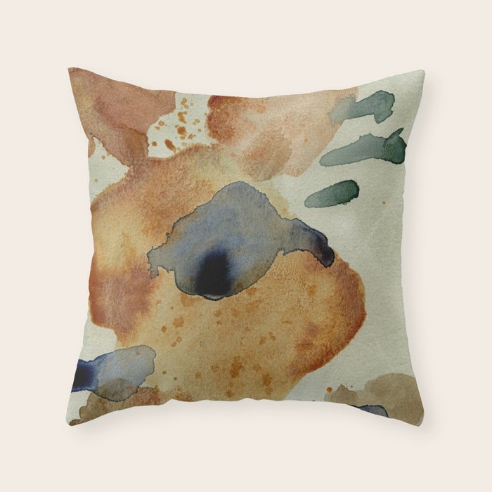 Equanimity contemporary abstract nature watercolor painting Throw Pillow Gallery Image 6