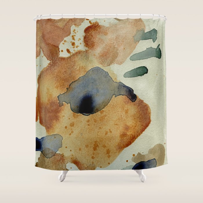 Equanimity contemporary abstract nature watercolor painting Shower Curtain Gallery Image 1