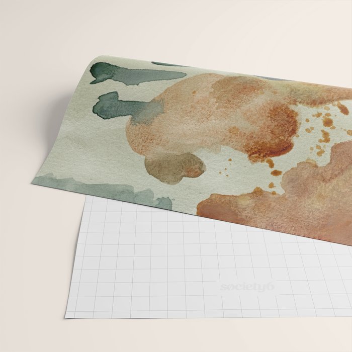 Equanimity contemporary abstract nature watercolor painting Wrapping Paper Gallery Image 2