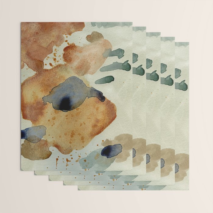 Equanimity contemporary abstract nature watercolor painting Wrapping Paper Gallery Image 3