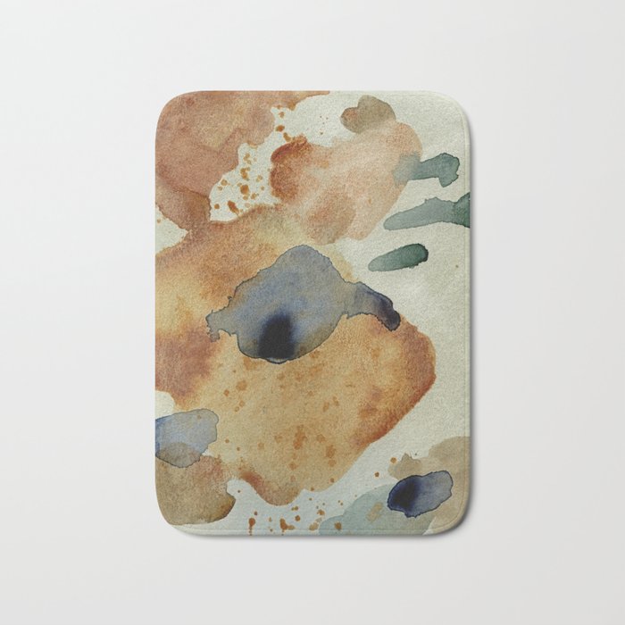 Equanimity contemporary abstract nature watercolor painting Bath Mat Gallery Image 1