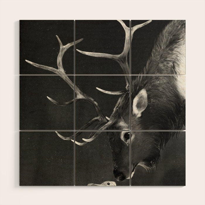 Elk and Rabbit Wood Wall Art Gallery Image 1