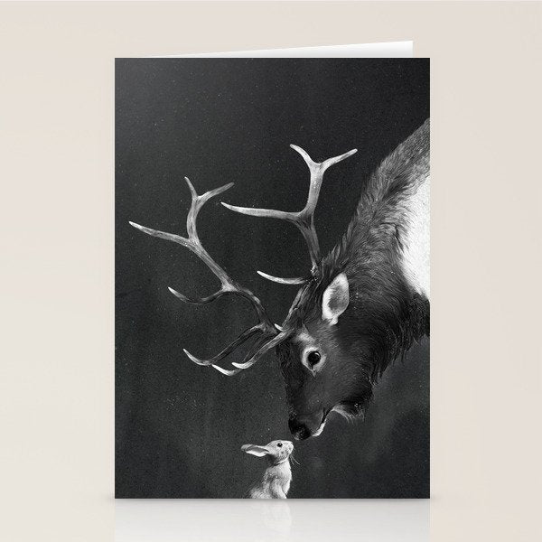 Elk and Rabbit Stationery Card Gallery Image 1