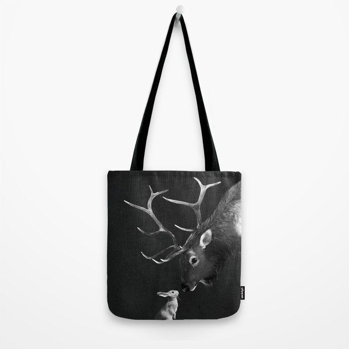 Elk and Rabbit Tote Bag Gallery Image 2