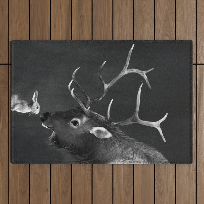 Elk and Rabbit Outdoor Rug Gallery Image 1