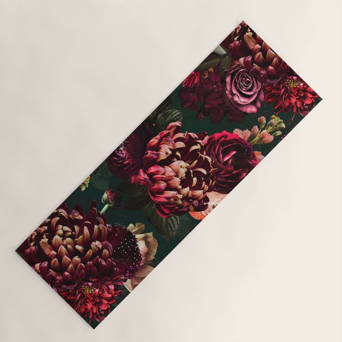 Vintage & Shabby Chic  - Fall Lush Botanical Midnight Garden Yoga Mat Gallery Image 1