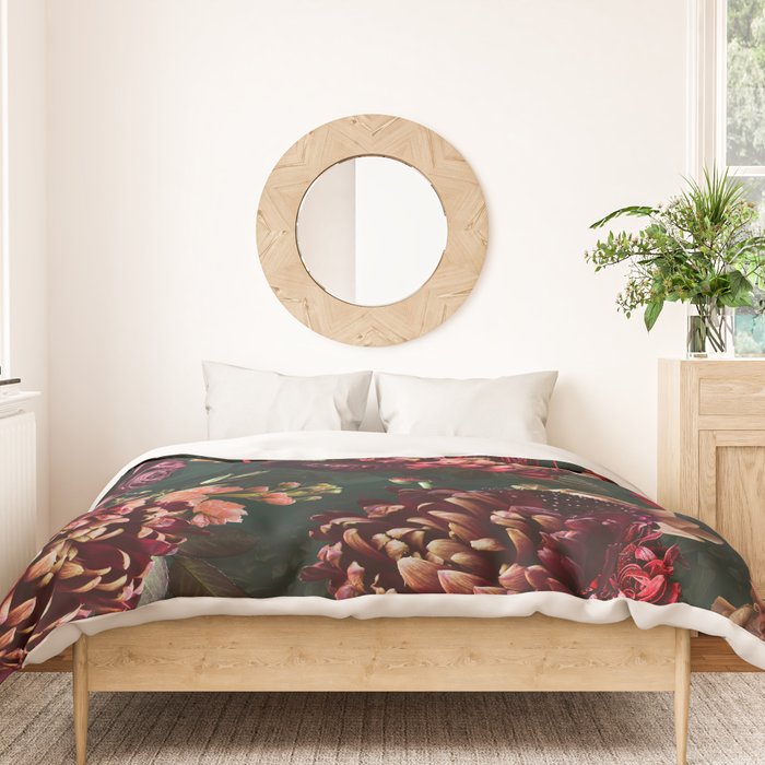 Vintage & Shabby Chic  - Fall Lush Botanical Midnight Garden Duvet Cover Gallery Image 3
