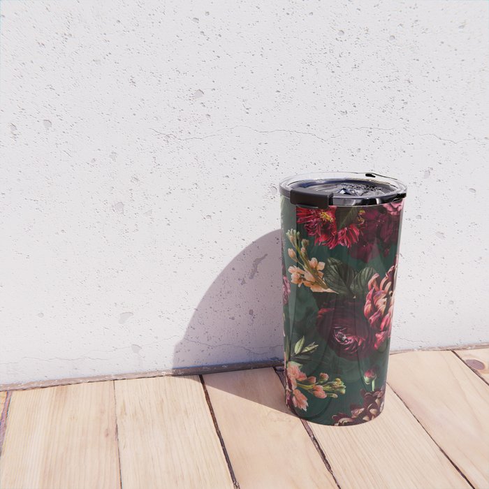 Vintage & Shabby Chic  - Fall Lush Botanical Midnight Garden Travel Mug Gallery Image 4