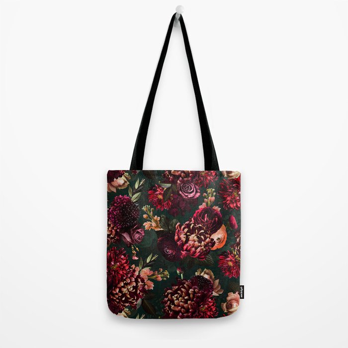 Vintage & Shabby Chic  - Fall Lush Botanical Midnight Garden Tote Bag Gallery Image 2