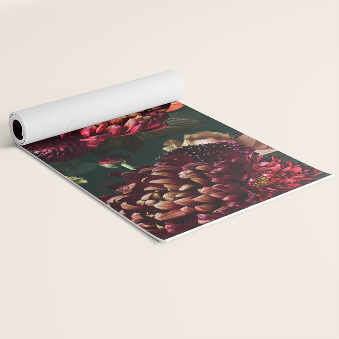 Vintage & Shabby Chic  - Fall Lush Botanical Midnight Garden Yoga Mat Gallery Image 2