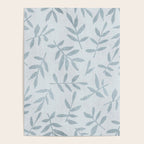 Simple Scandinavia Ditsy Leaf Pattern Grey Blue Poster Gallery Image 4