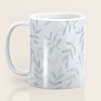 Simple Scandinavia Ditsy Leaf Pattern Grey Blue Coffee Mug Gallery Image 3