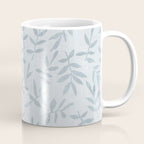 Simple Scandinavia Ditsy Leaf Pattern Grey Blue Coffee Mug Gallery Image 1