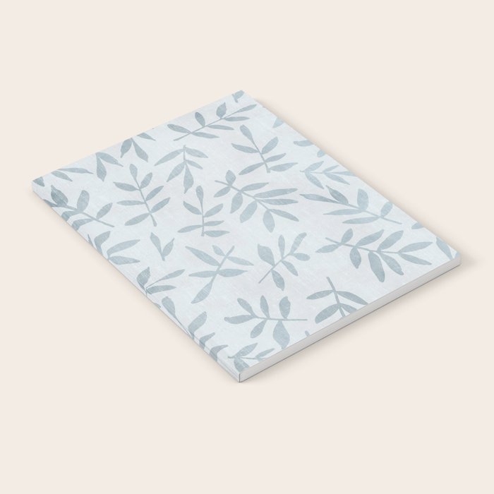 Simple Scandinavia Ditsy Leaf Pattern Grey Blue Notebook Gallery Image 1