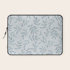 Simple Scandinavia Ditsy Leaf Pattern Grey Blue Laptop Sleeve Gallery Image 1