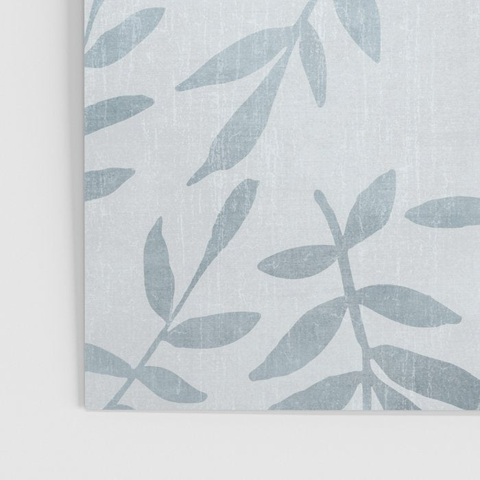 Simple Scandinavia Ditsy Leaf Pattern Grey Blue Poster Gallery Image 3