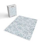 Simple Scandinavia Ditsy Leaf Pattern Grey Blue Jigsaw Puzzle Gallery Image 2
