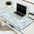 Simple Scandinavia Ditsy Leaf Pattern Grey Blue Desk Mat Gallery Image 2