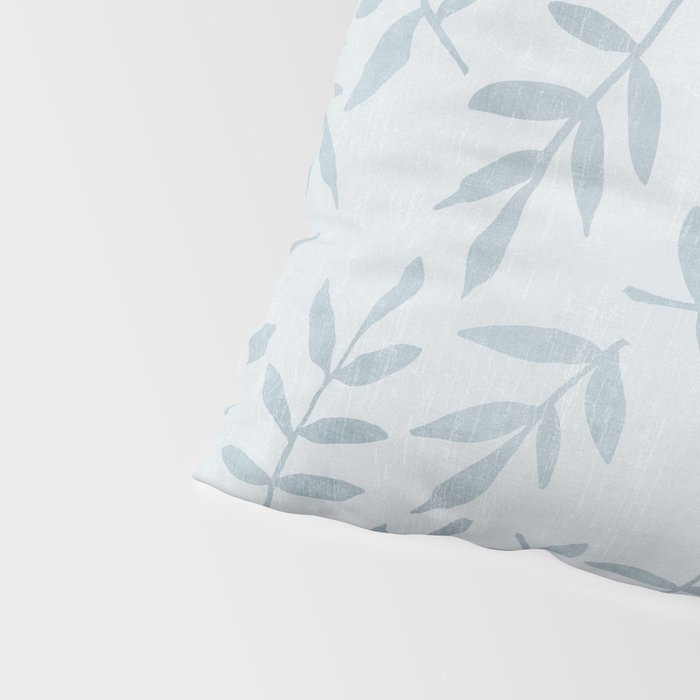 Simple Scandinavia Ditsy Leaf Pattern Grey Blue Pillow Sham Gallery Image 4