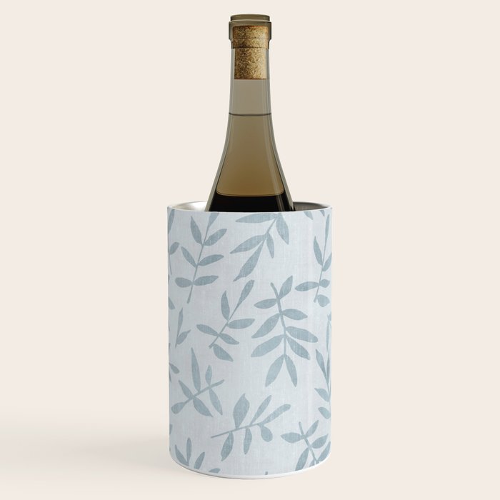 Simple Scandinavia Ditsy Leaf Pattern Grey Blue Wine Chiller Gallery Image 3