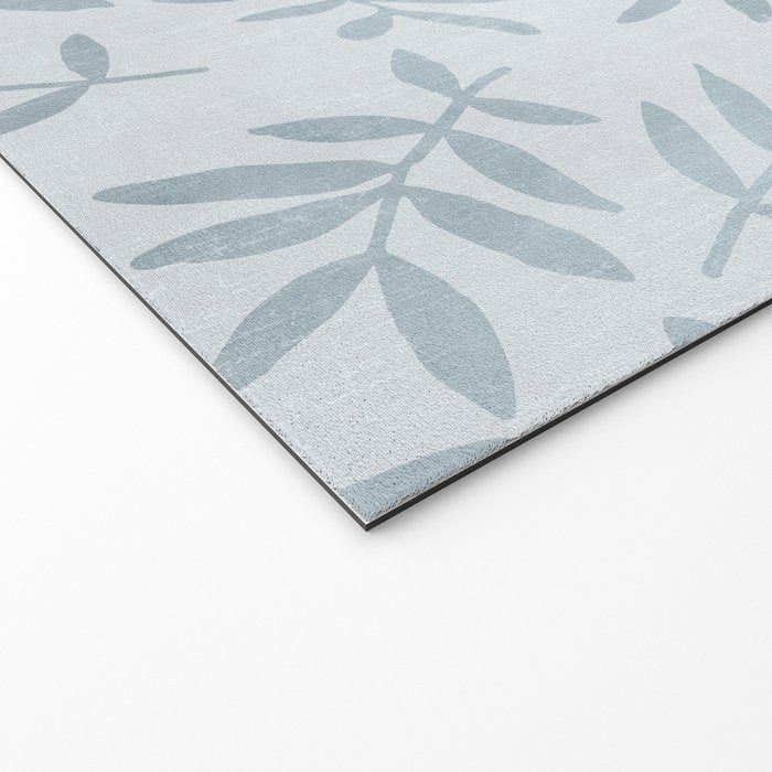 Simple Scandinavia Ditsy Leaf Pattern Grey Blue Welcome Mat Gallery Image 2