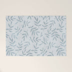 Simple Scandinavia Ditsy Leaf Pattern Grey Blue Welcome Mat Gallery Image 1