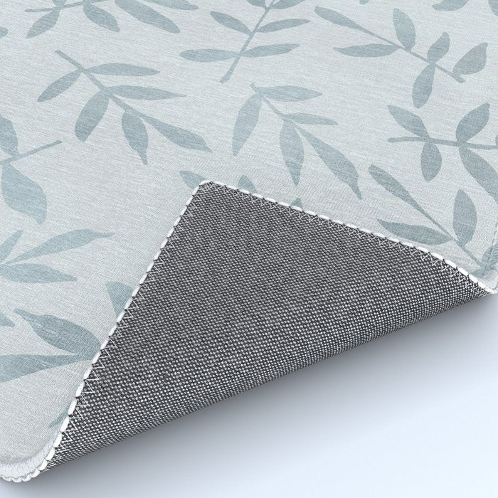 Simple Scandinavia Ditsy Leaf Pattern Grey Blue Rug Gallery Image 4