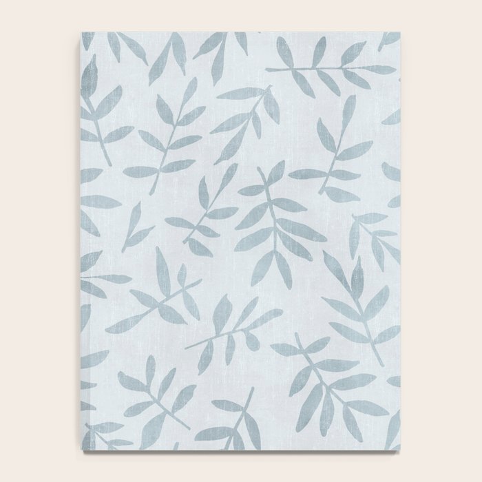 Simple Scandinavia Ditsy Leaf Pattern Grey Blue Notebook Gallery Image 4