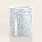 Simple Scandinavia Ditsy Leaf Pattern Grey Blue Coffee Mug Gallery Image 4