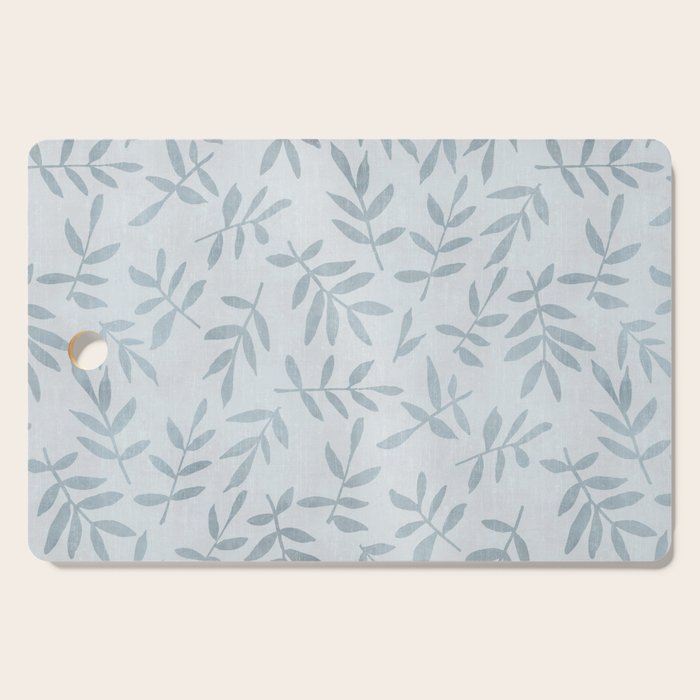 Simple Scandinavia Ditsy Leaf Pattern Grey Blue Cutting Board Gallery Image 1