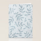 Simple Scandinavia Ditsy Leaf Pattern Grey Blue Stationery Card Gallery Image 2