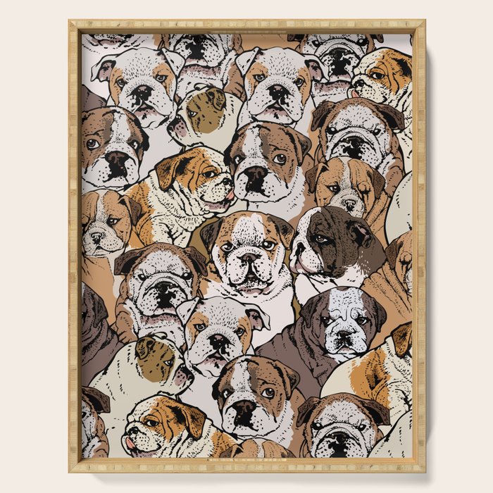 Social English Bulldog Serving Tray Gallery Image 1