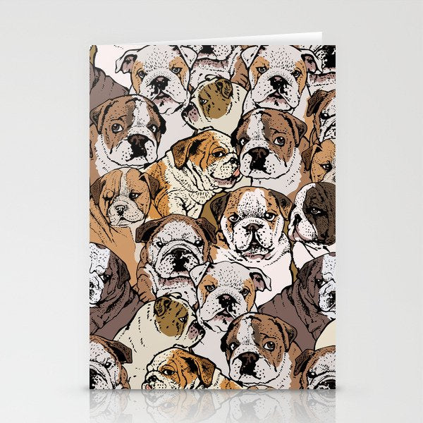 Social English Bulldog Stationery Card Gallery Image 2