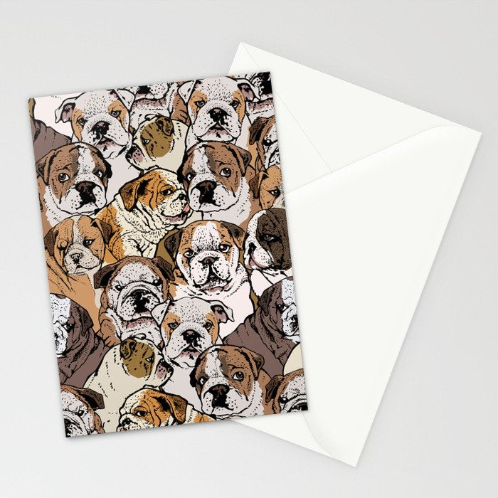 Social English Bulldog Stationery Card Gallery Image 2