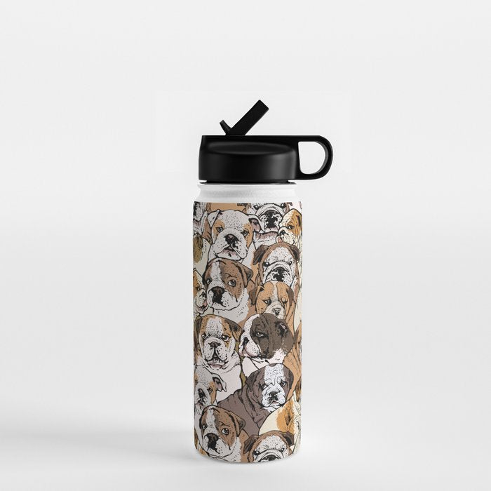 Social English Bulldog Water Bottle Gallery Image 1