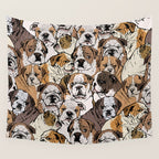 Social English Bulldog Wall Tapestry Gallery Image 4