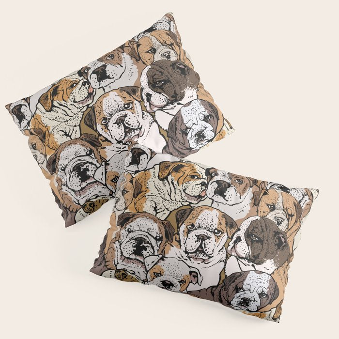 Social English Bulldog Pillow Sham Gallery Image 1