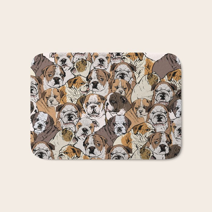 Social English Bulldog Bath Mat Gallery Image 1