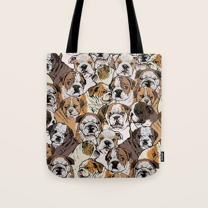 Social English Bulldog Tote Bag Gallery Image 1
