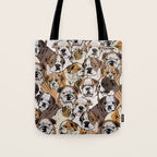 Social English Bulldog Tote Bag Gallery Image 1